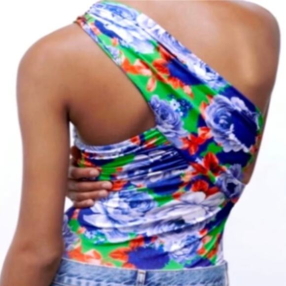 Zara Bodysuit Floral cross stripe - Picture 3 of 7